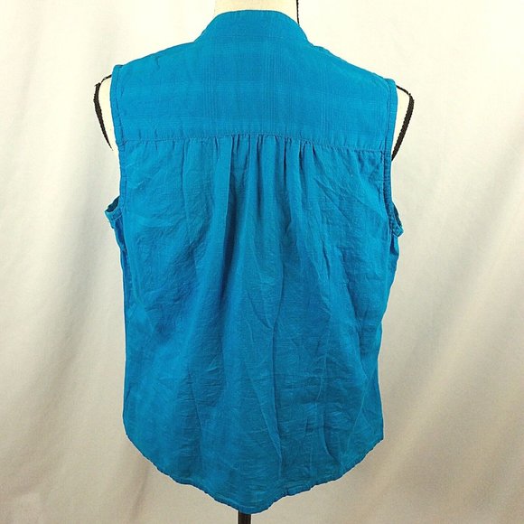 Vintage DCC Missy Tank Top Womens Size Large Ruffle V-Neck Lightweight - Picture 3 of 6